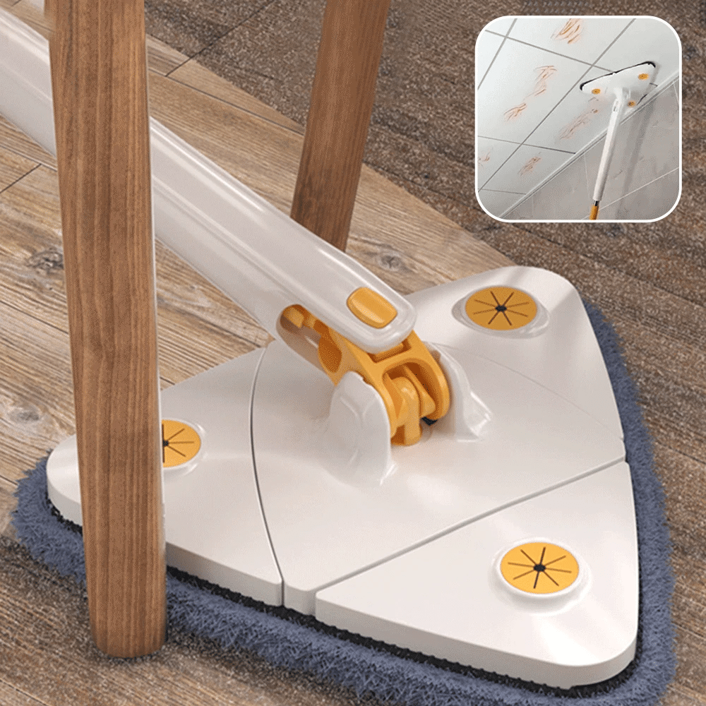 Flexibele driehoekige mop met wringsysteem
