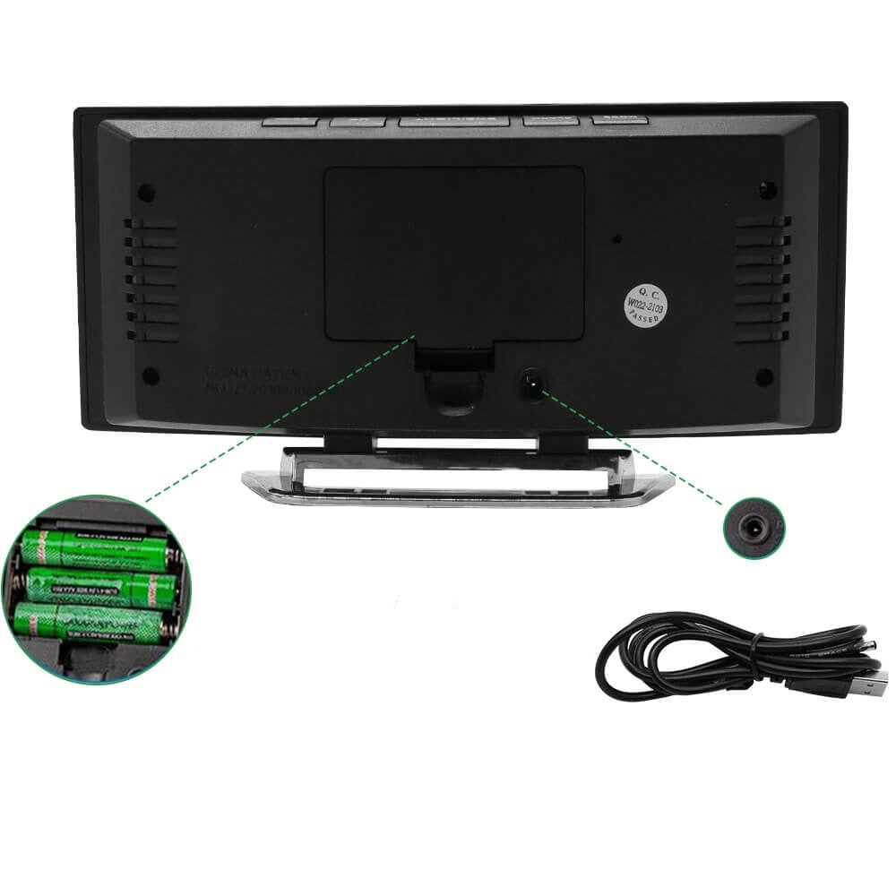 Gebogen digitale led-wekker