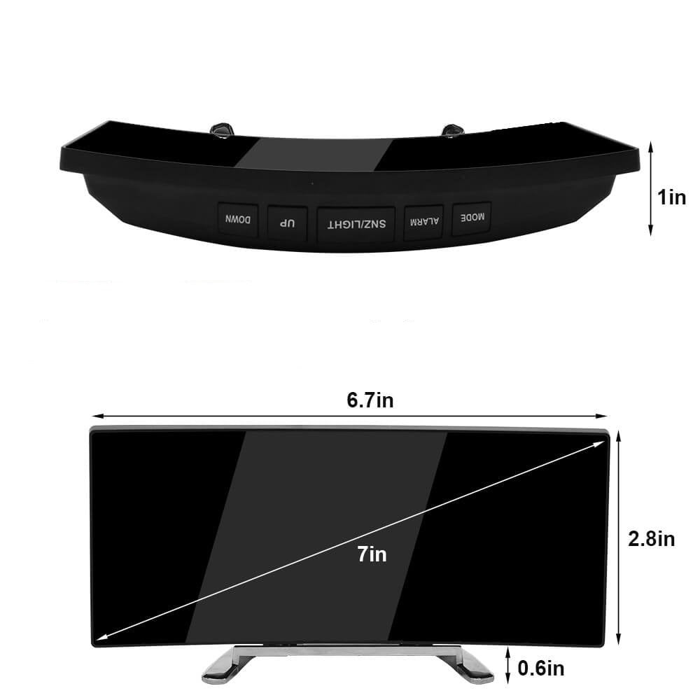 Gebogen digitale led-wekker