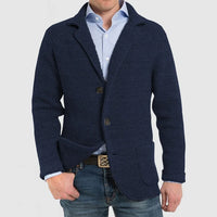Gebreide herenblazer met tweeknoopssluiting