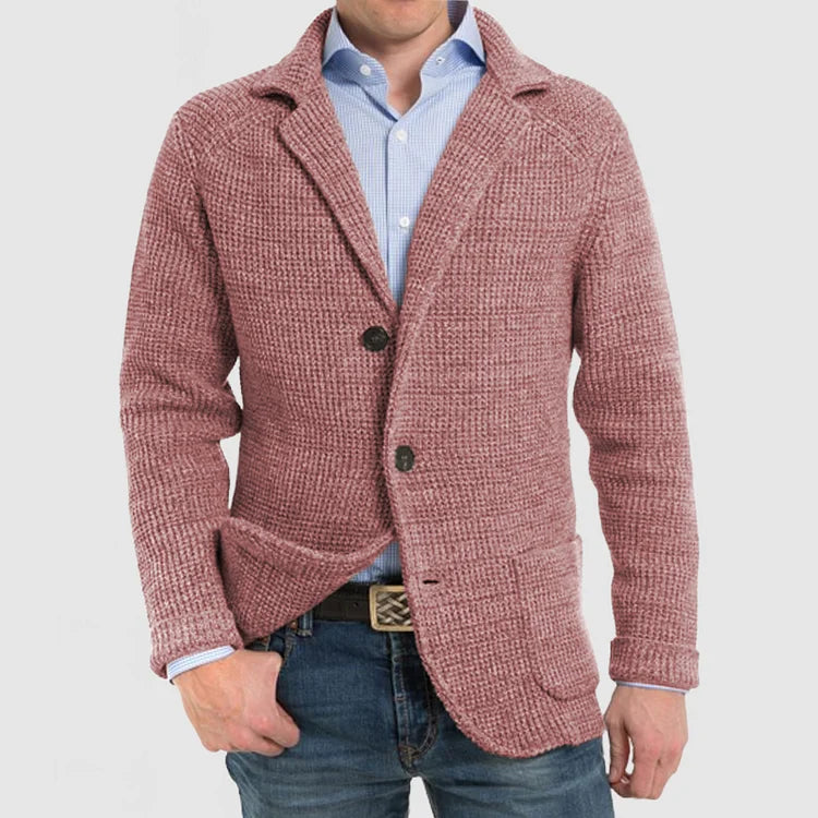 Gebreide herenblazer met tweeknoopssluiting
