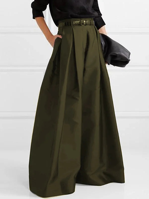 Geplooide High-Waist Maxi-Rok voor Dames