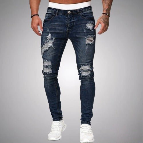 Gerafelde skinny jeans voor heren