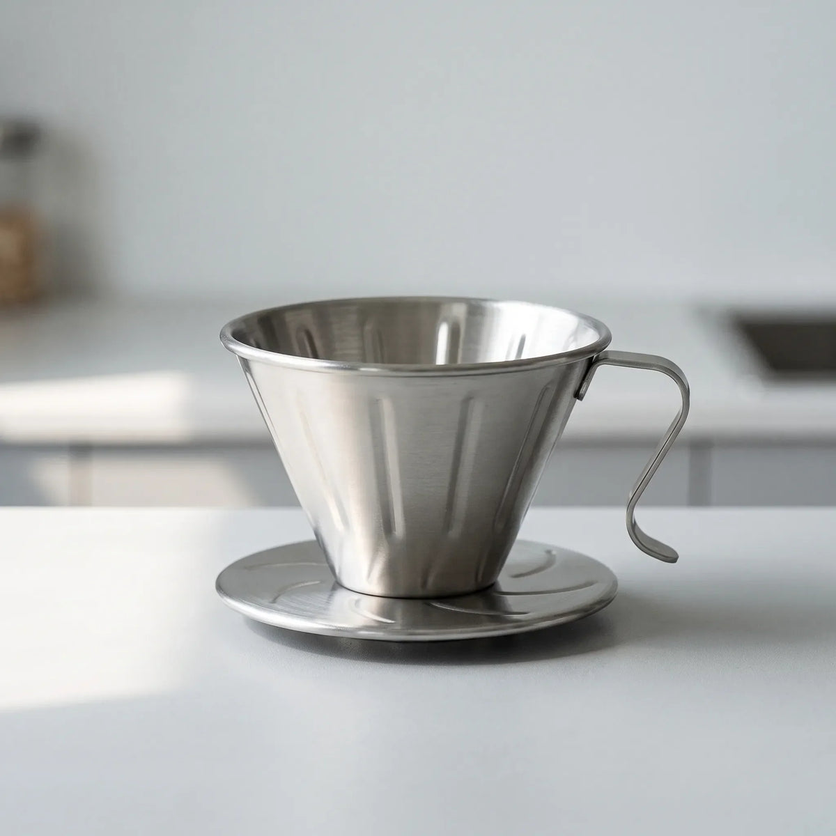 Geribbelde opschenk koffiefilterhouder