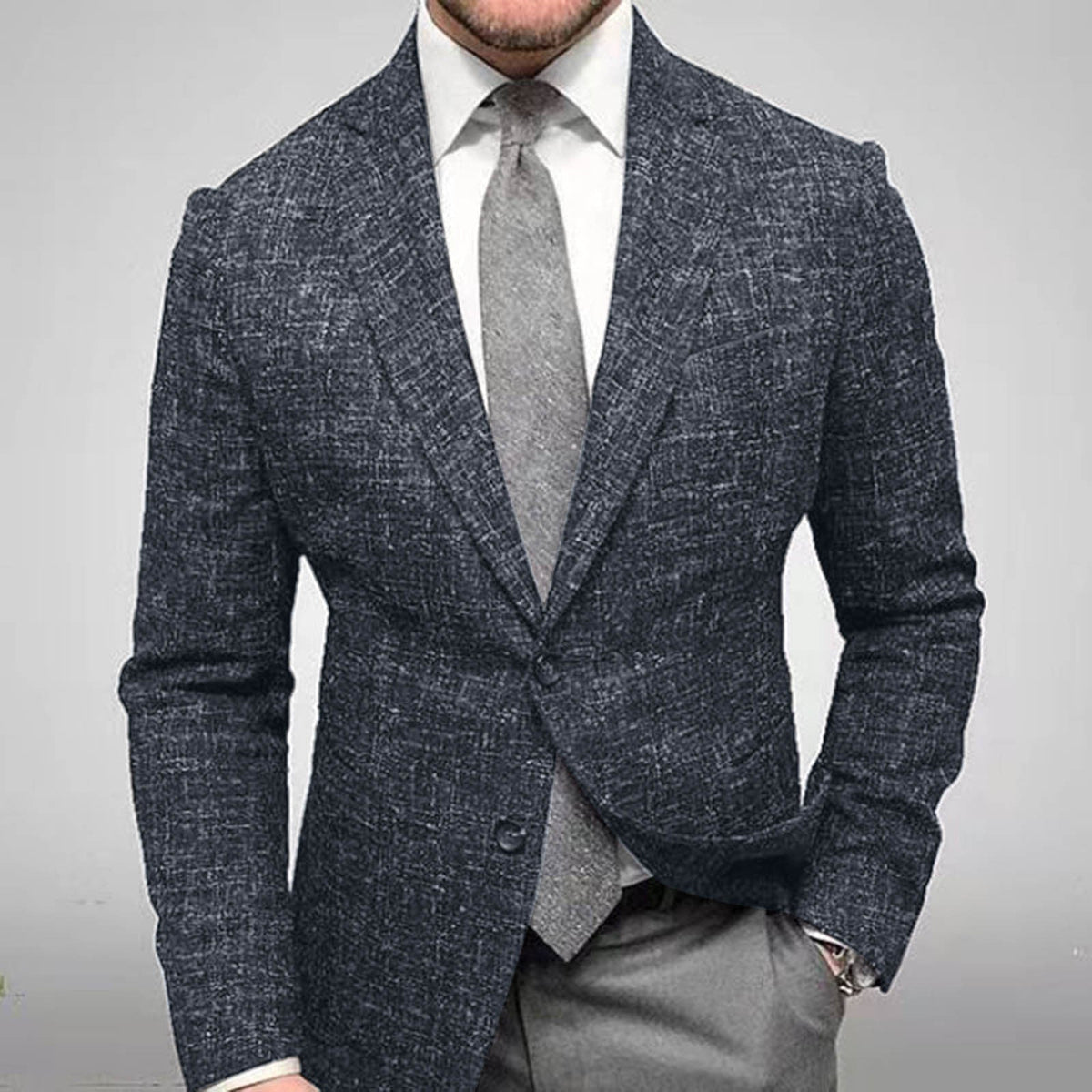 Geruite herenblazer met haakrevers