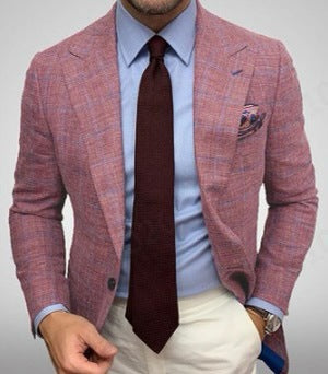 Geruite herenblazer met haakrevers