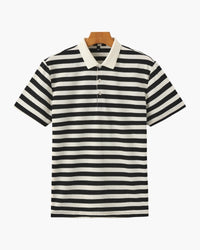 Gestreept katoenen herenpoloshirt met losse pasvorm