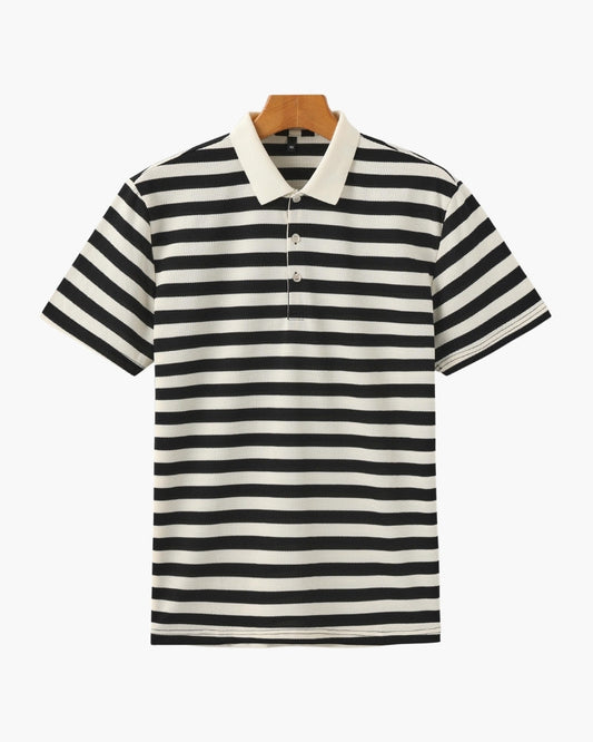 Gestreept katoenen herenpoloshirt met losse pasvorm