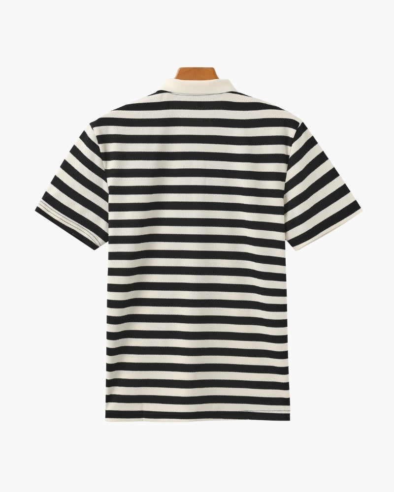 Gestreept katoenen herenpoloshirt met losse pasvorm