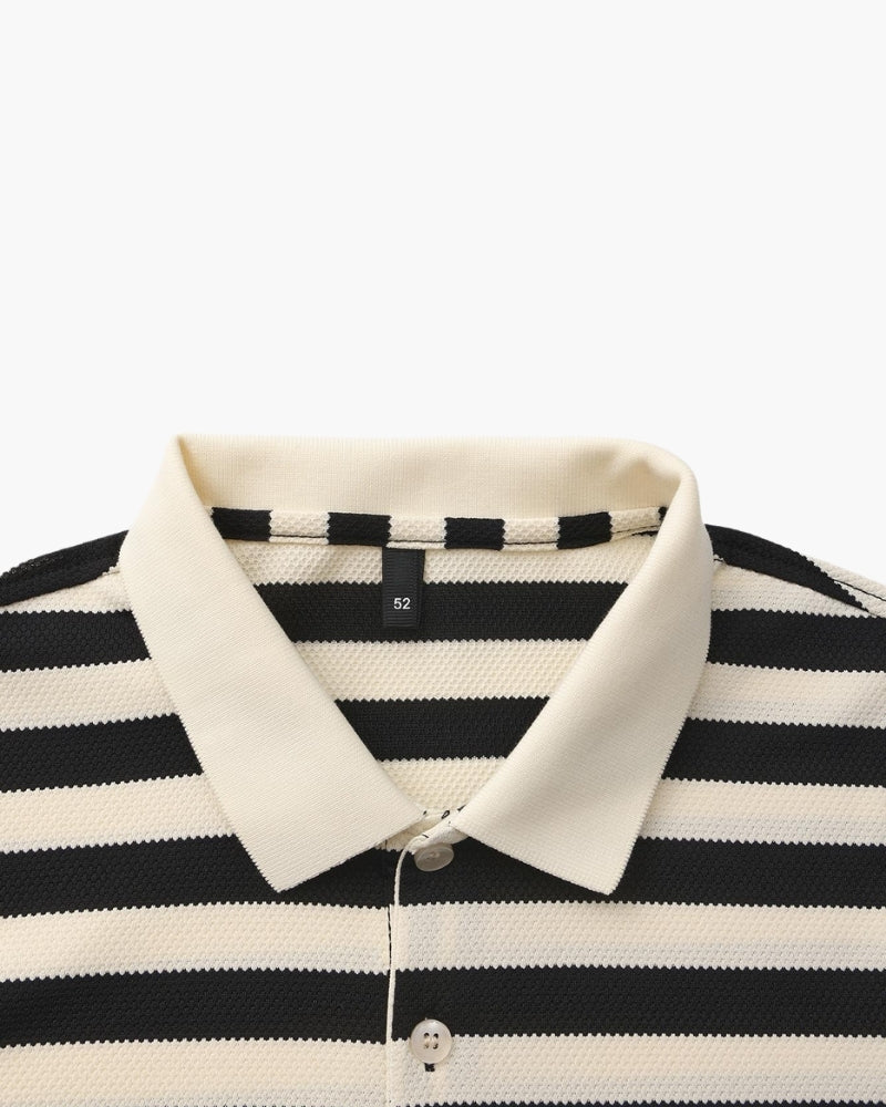 Gestreept katoenen herenpoloshirt met losse pasvorm