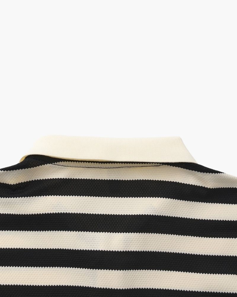 Gestreept katoenen herenpoloshirt met losse pasvorm