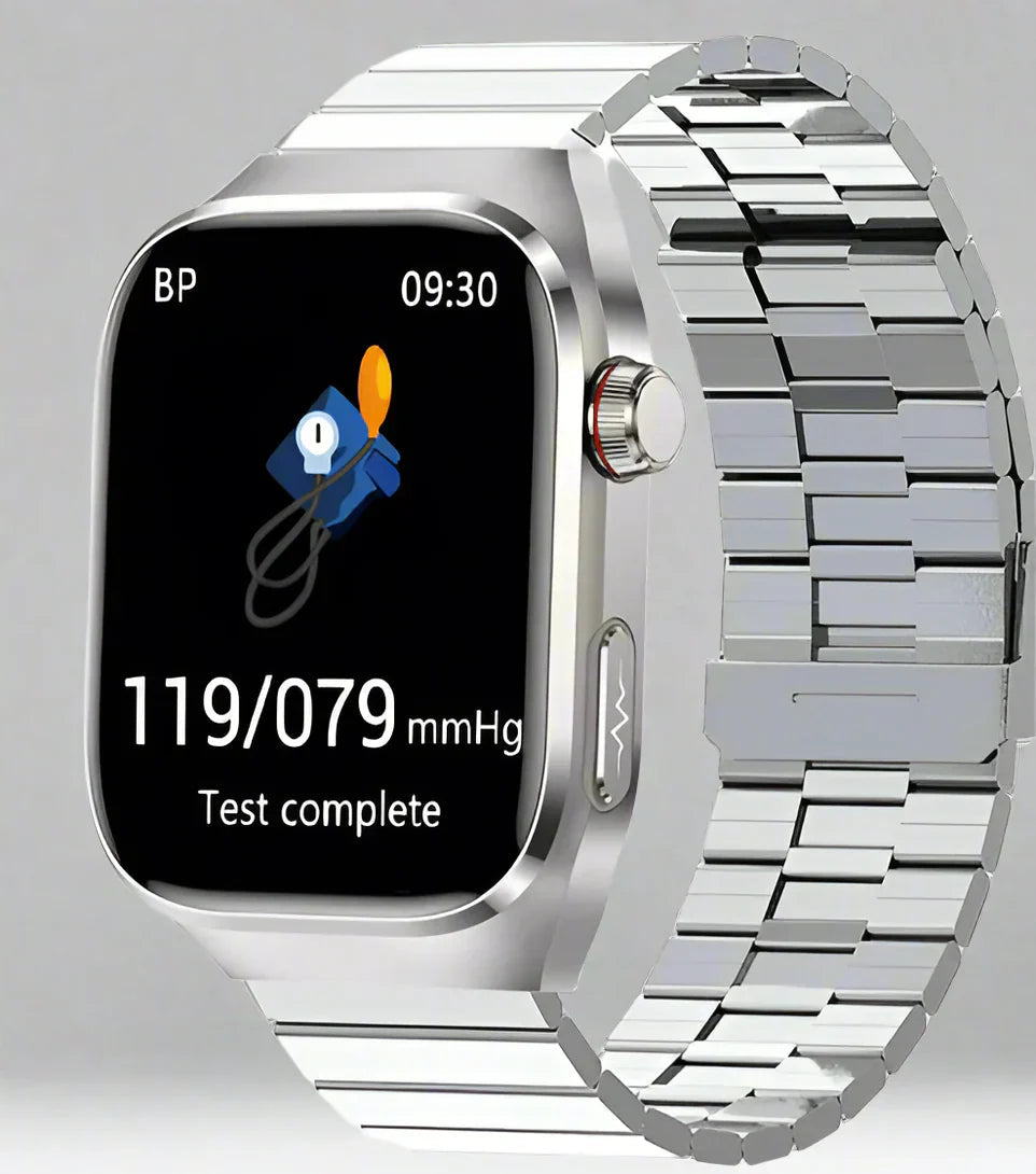 Gezondheids-smartwatch met ecg en 2,04 AMOLED-scherm – Monitort hartslag, bloedsuiker en meer