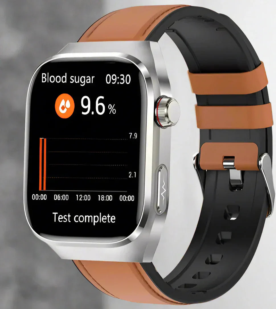 Gezondheids-smartwatch met ecg en 2,04 AMOLED-scherm – Monitort hartslag, bloedsuiker en meer