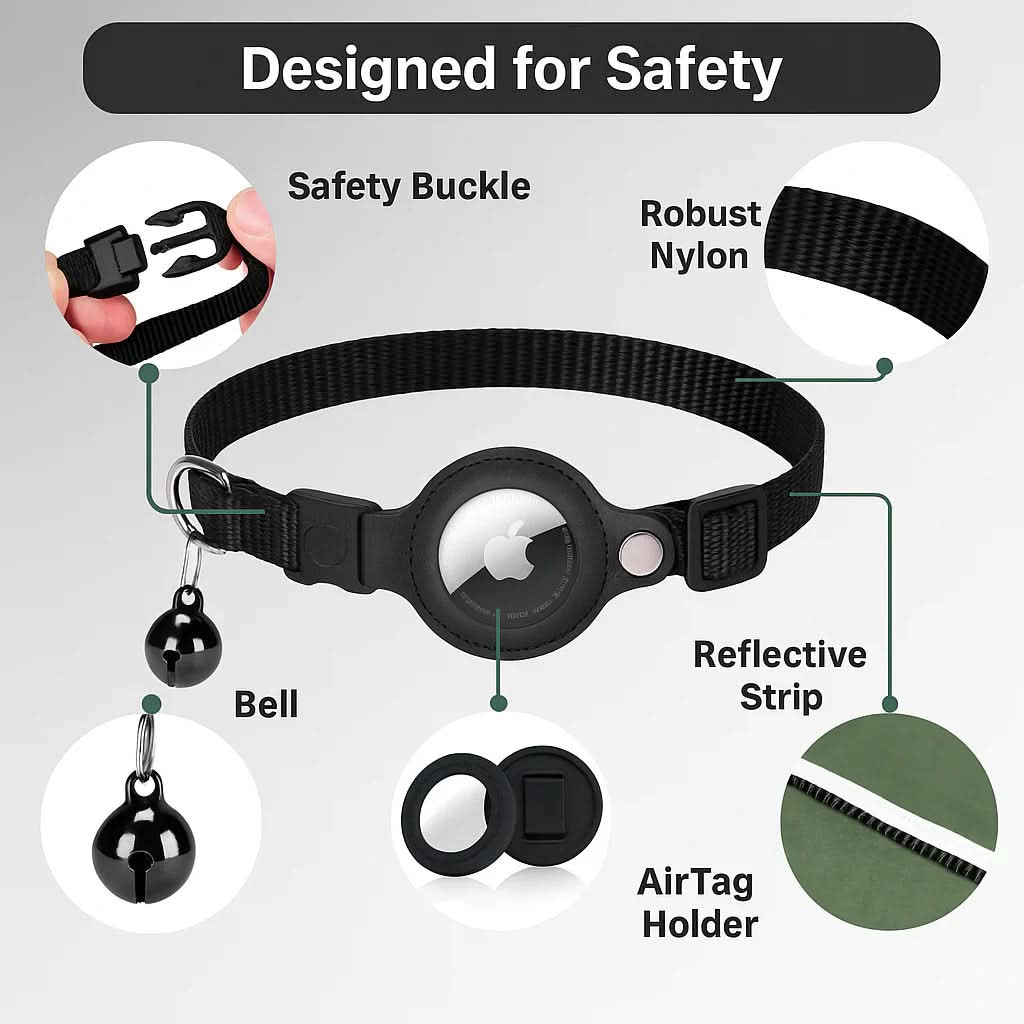 GPS-kattenband met reflecterend design