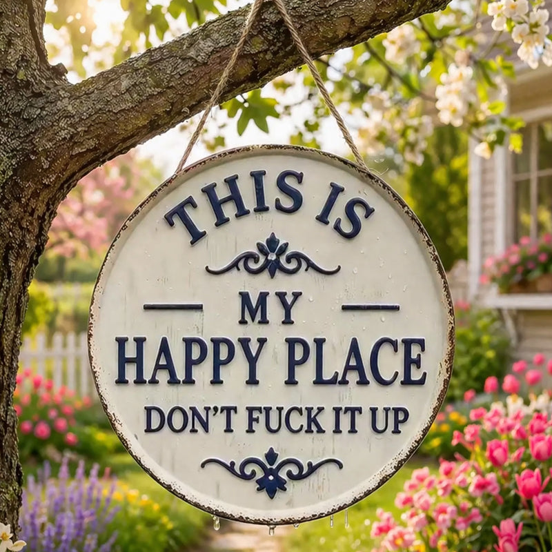 Grappig tuin- en deurbord