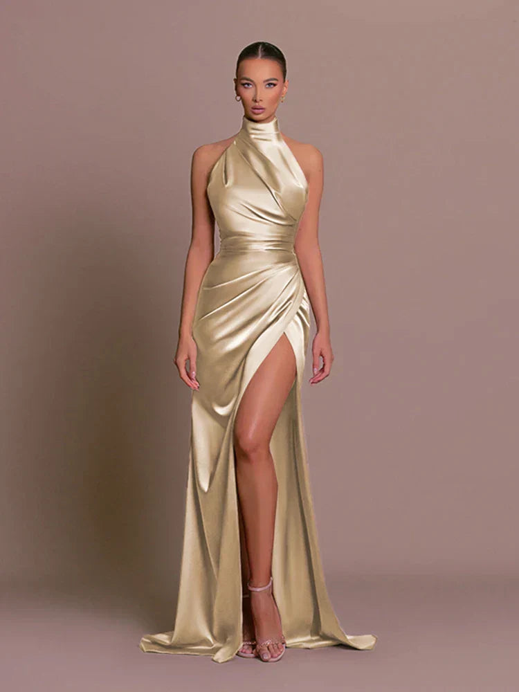 Halterneck maxi-jurk voor dames