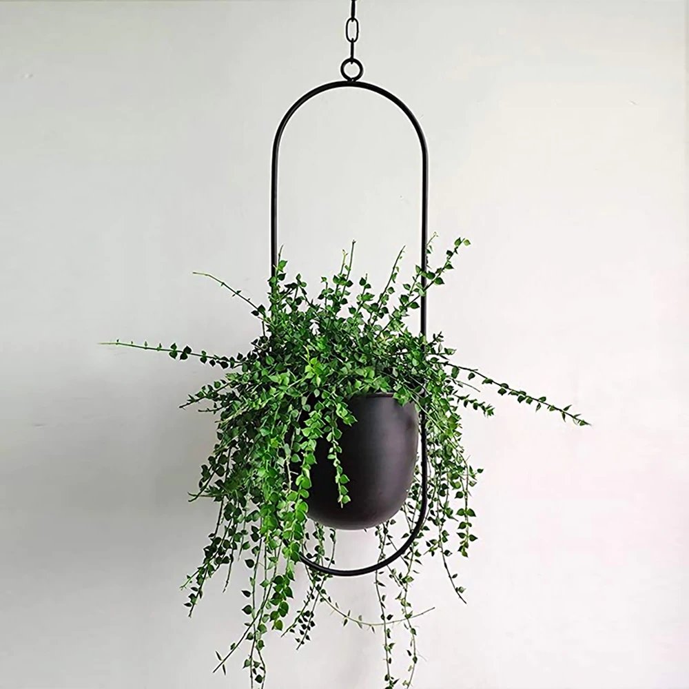 Hangpot – Elegante metalen plantenpot voor binnen en buiten met ketting