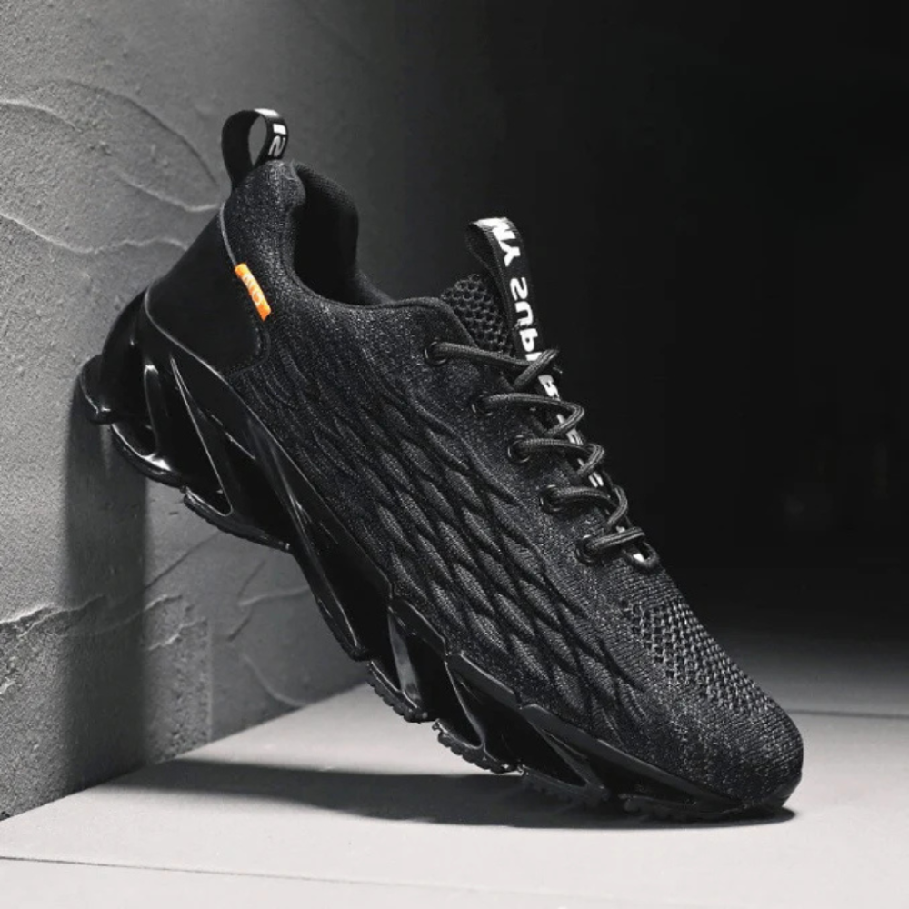 Hardloopschoenen voor heren met schokdemping en ademend bovenwerk van mesh – Sportieve sneakers met veters