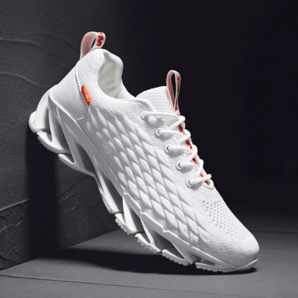 Hardloopschoenen voor heren met schokdemping en ademend bovenwerk van mesh – Sportieve sneakers met veters