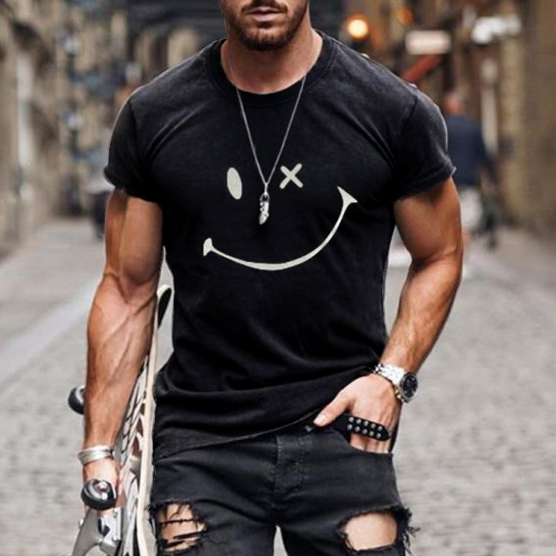 Heren T-shirt met smiley-print