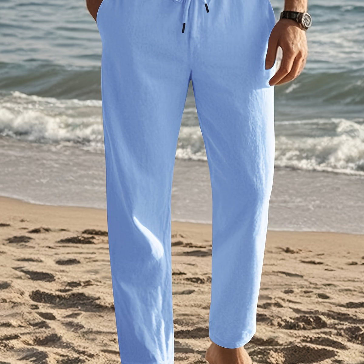 Herenbroek | Broek met Regular Fit en Rechte Pijpen | Taille met Trekkoord | Casual Zomerstijl