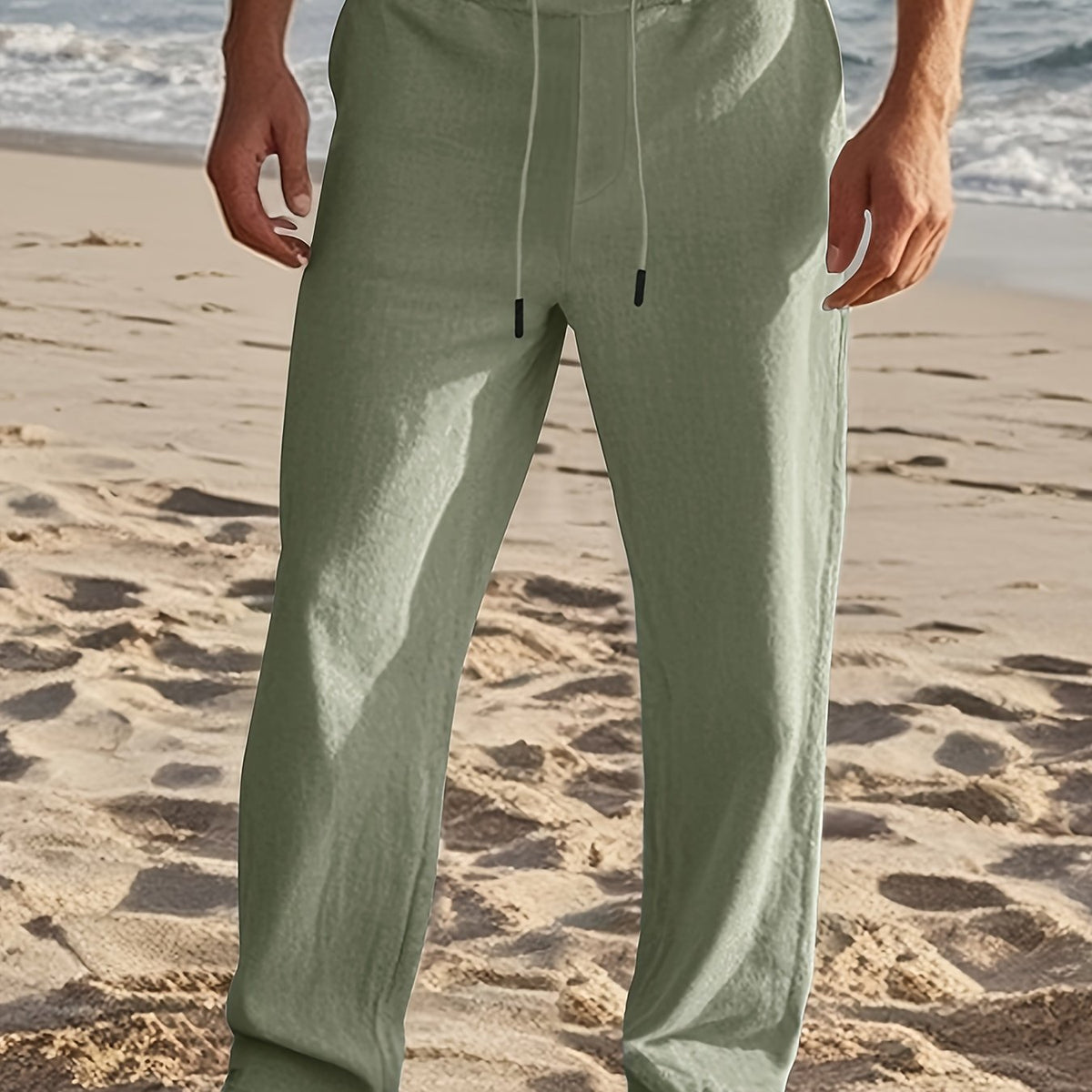 Herenbroek | Broek met Regular Fit en Rechte Pijpen | Taille met Trekkoord | Casual Zomerstijl