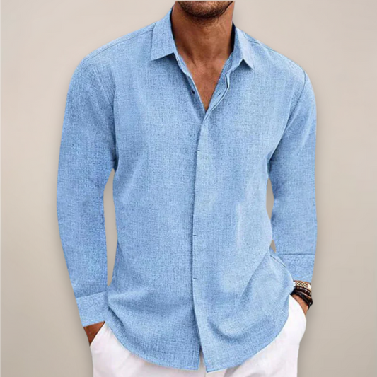 Herenoverhemd met lange mouwen en knoopsluiting