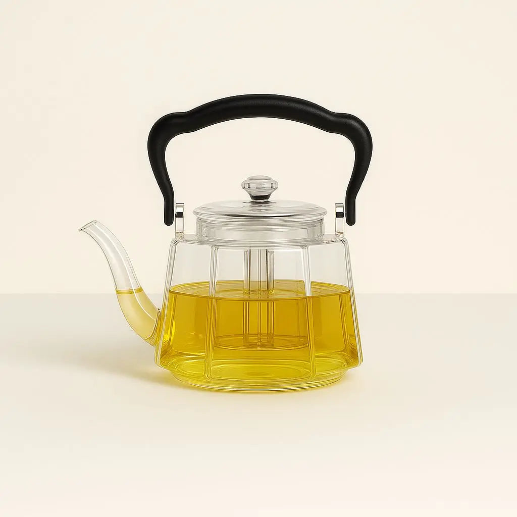 Hittebestendige glazen theepot met theefilter