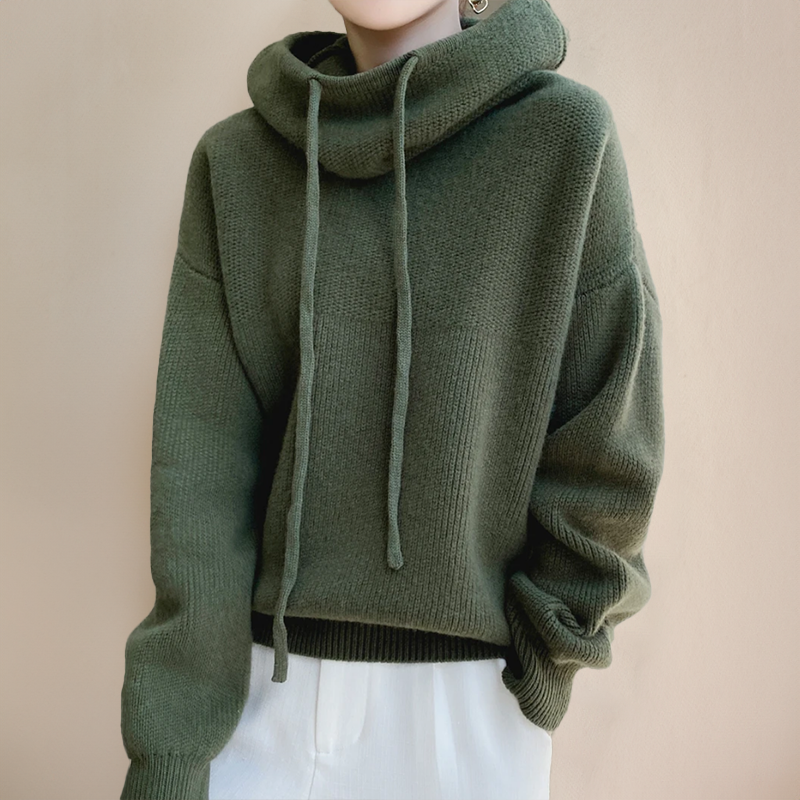 Hoodie met col voor dames en relaxed fit