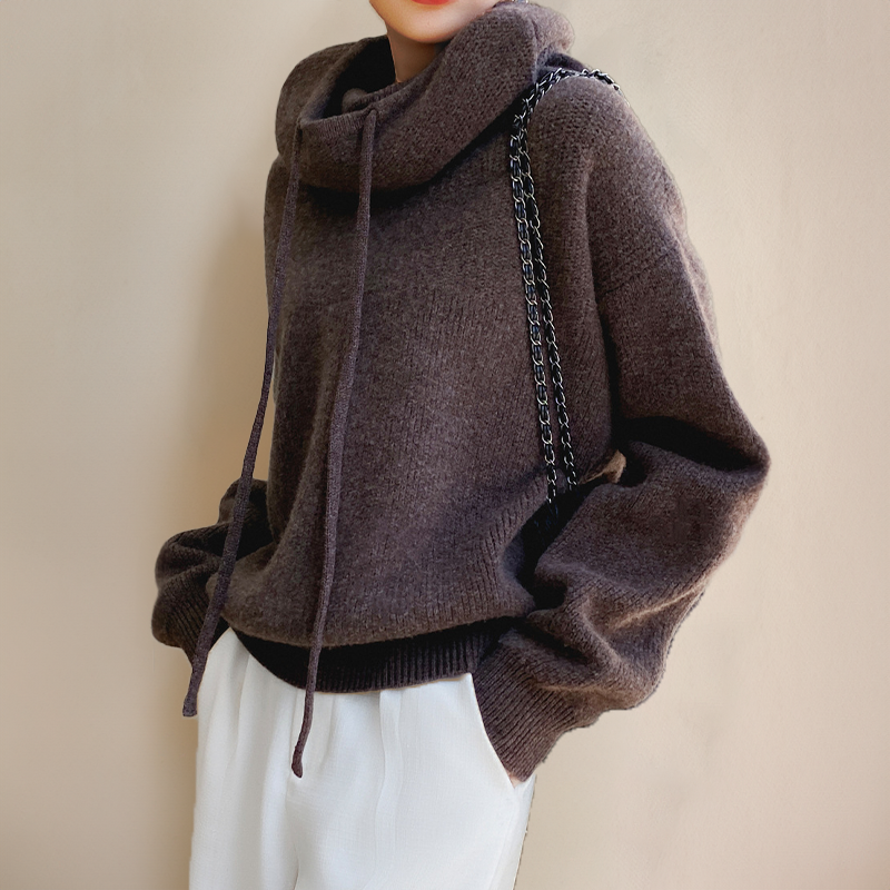 Hoodie met col voor dames en relaxed fit