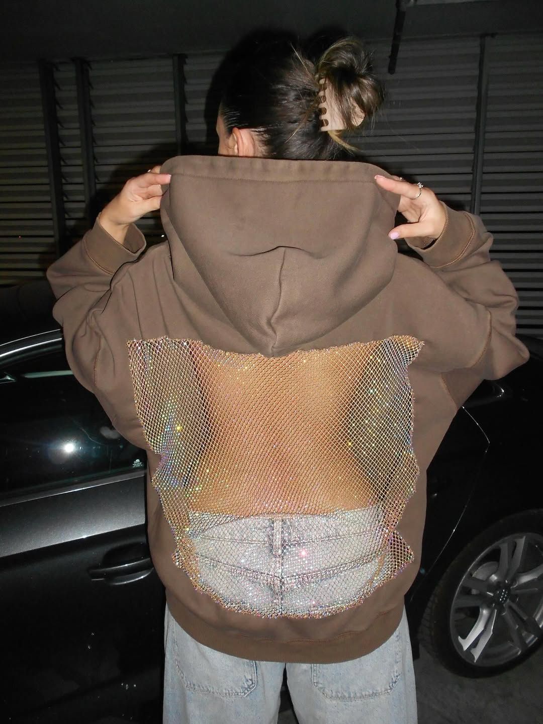 Hoodie met strass-details