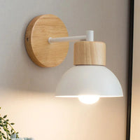 Houten en Metalen Wandlamp | Moderne Scandinavische Lamp voor Nachtkastje