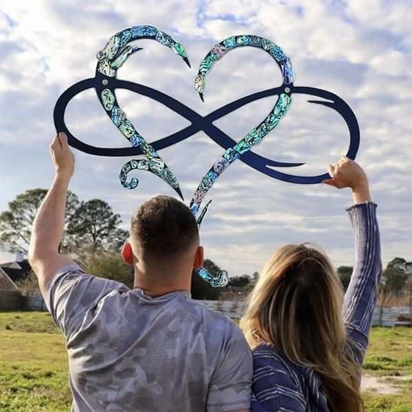 Infinity-hart wanddecoratie - IJzer, Parelmoer