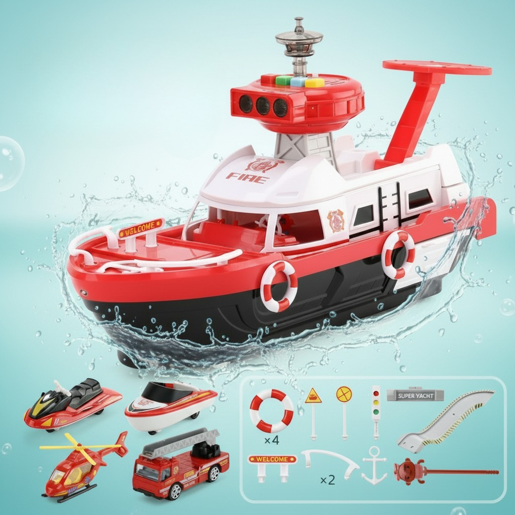 Interactieve speelgoedboot voor kinderen met muziek, licht en geluid