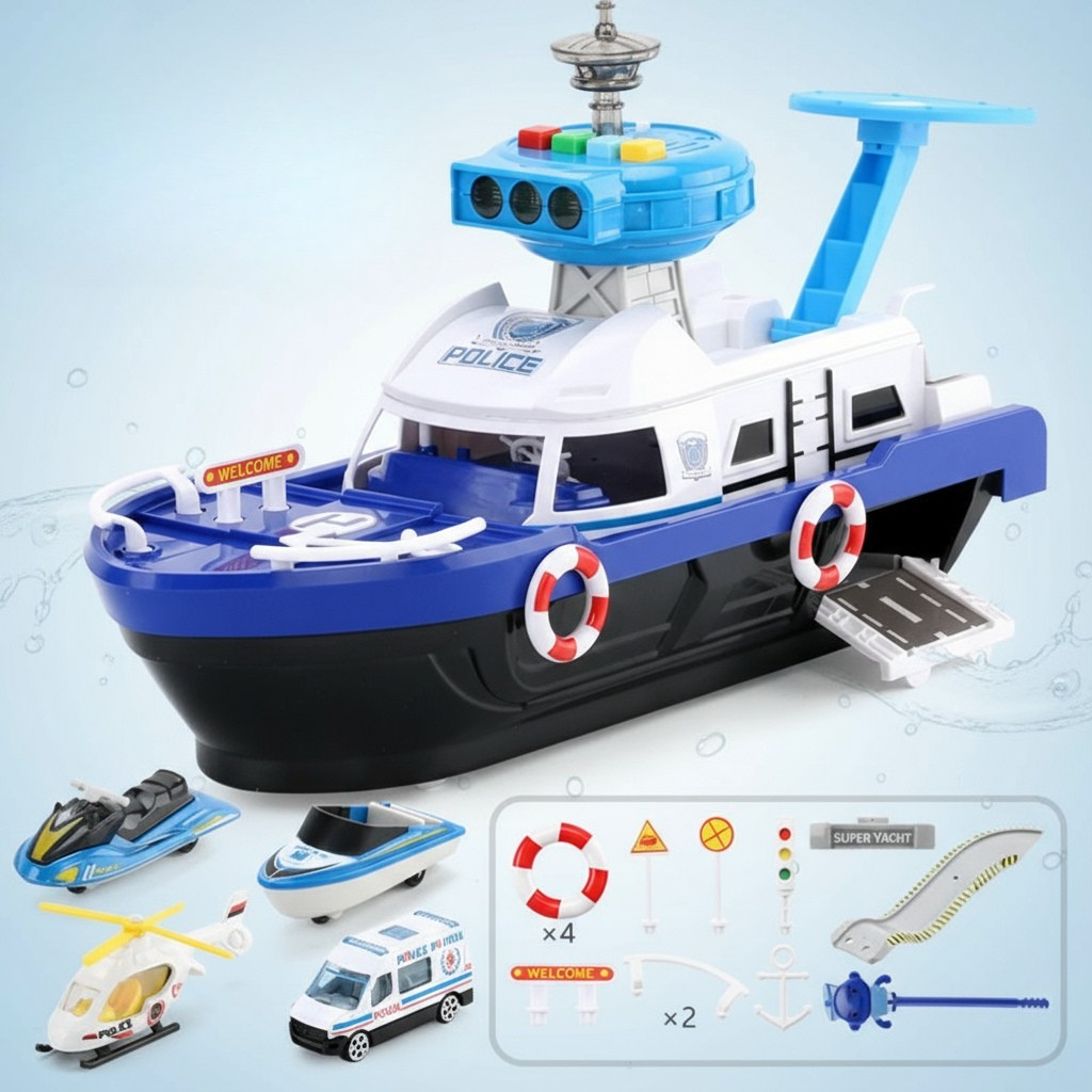 Interactieve speelgoedboot voor kinderen met muziek, licht en geluid