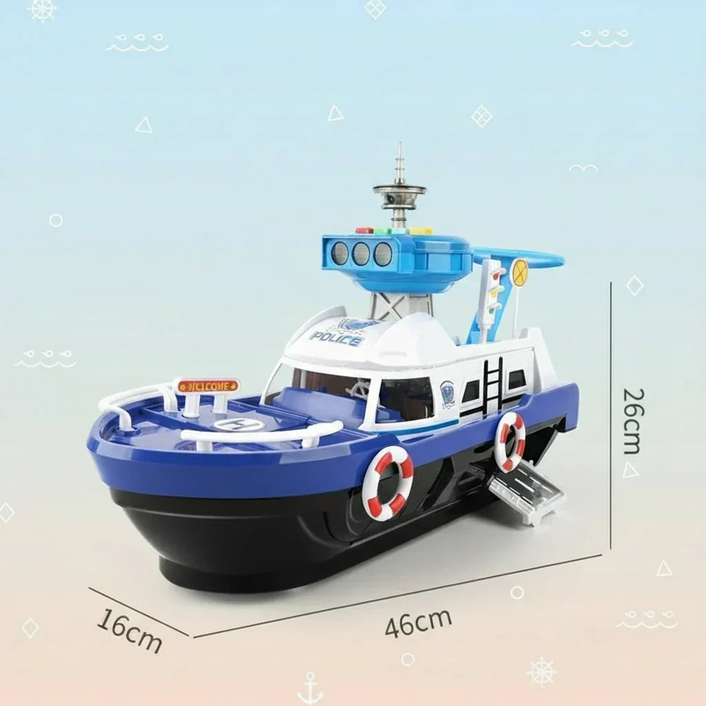 Interactieve speelgoedboot voor kinderen met muziek, licht en geluid