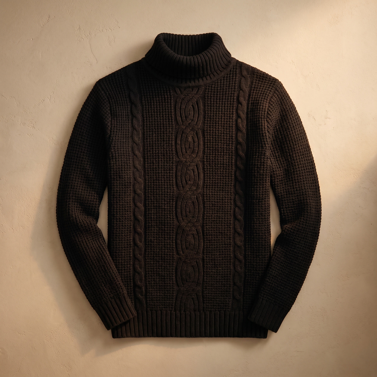 Katoenen gebreide kabeltrui voor heren | Warme casual winterpullover