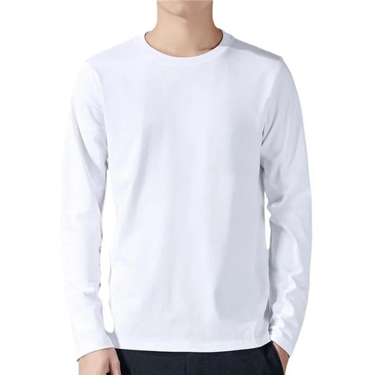 Katoenen T-shirt met lange mouwen voor heren