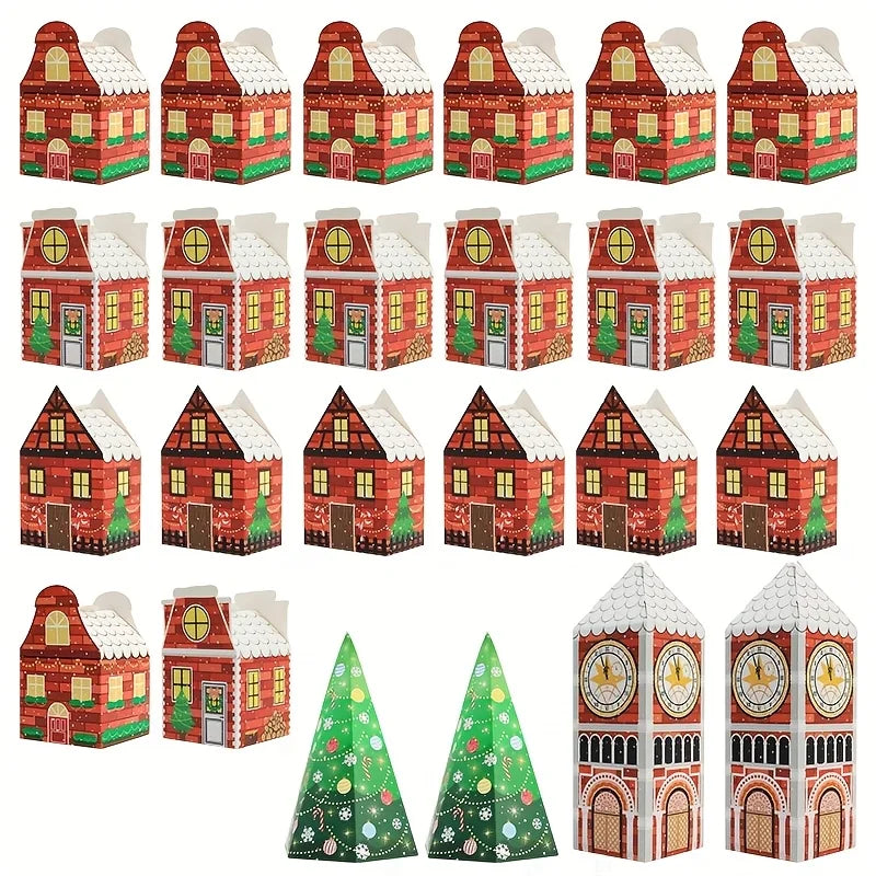 Kerst-adventskalender doosjes – Feestelijke geschenkverpakking met peperkoekhuis-design