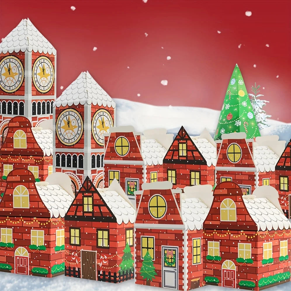 Kerst-adventskalender doosjes – Feestelijke geschenkverpakking met peperkoekhuis-design