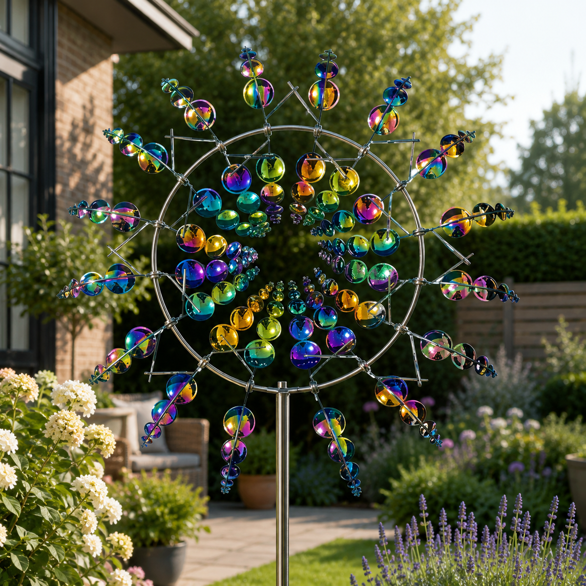 Kinetische tuinwindspinner — Metaal, dubbellaags, windgedreven