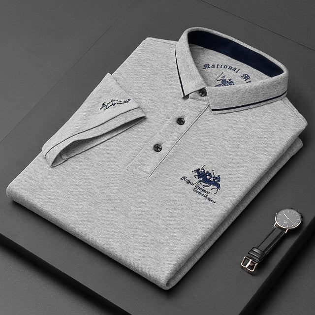 Klassiek poloshirt voor heren met borduursel