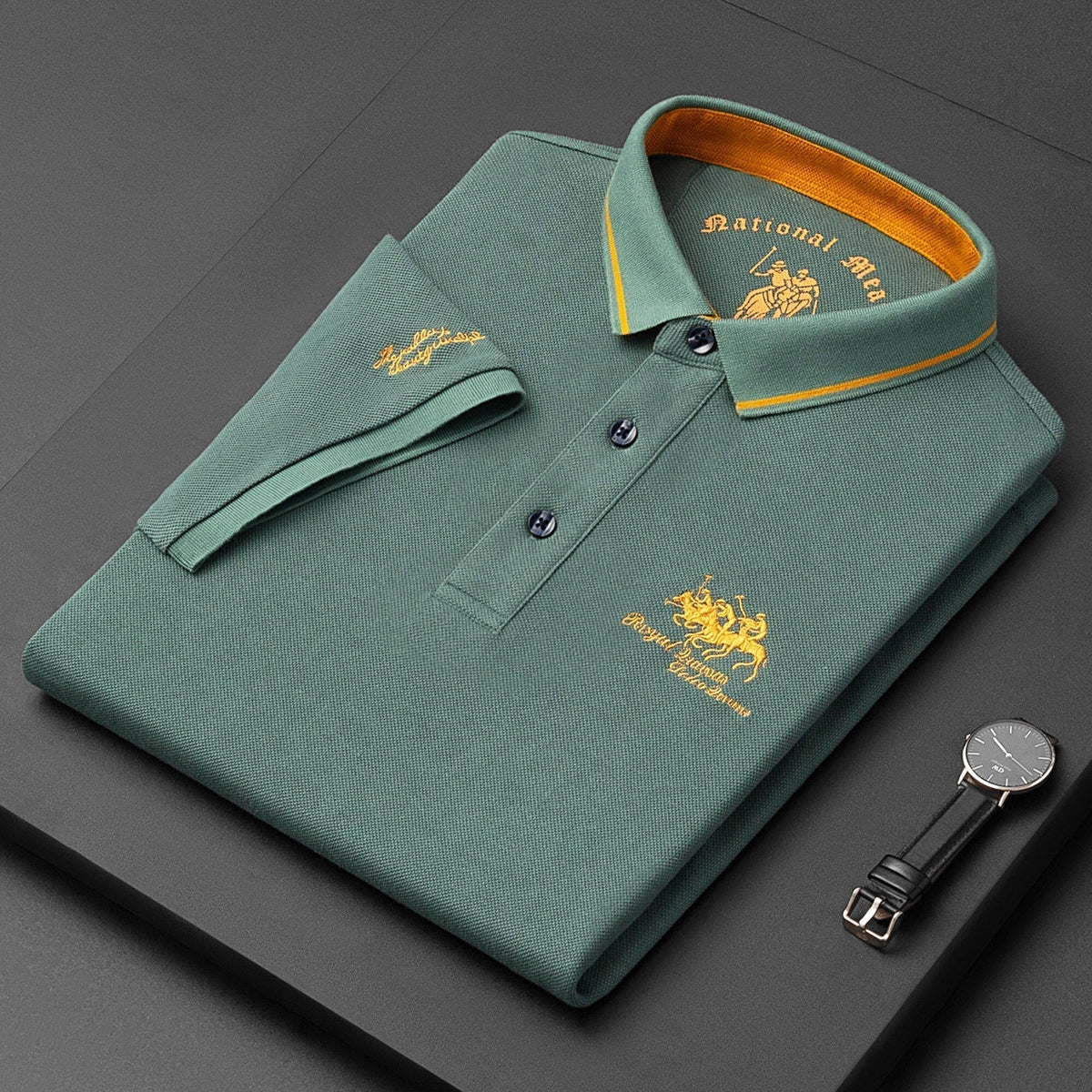Klassiek poloshirt voor heren met borduursel