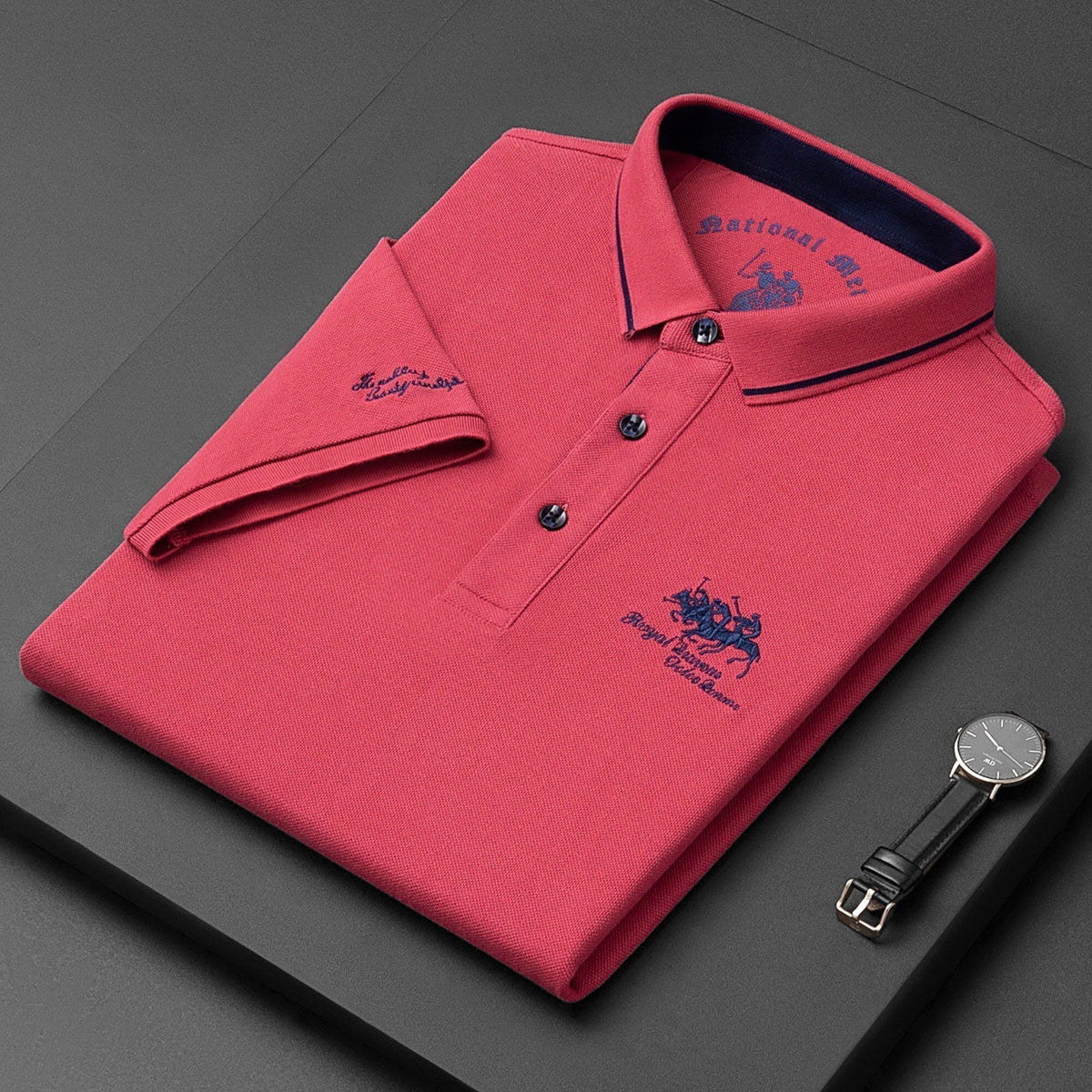 Klassiek poloshirt voor heren met borduursel