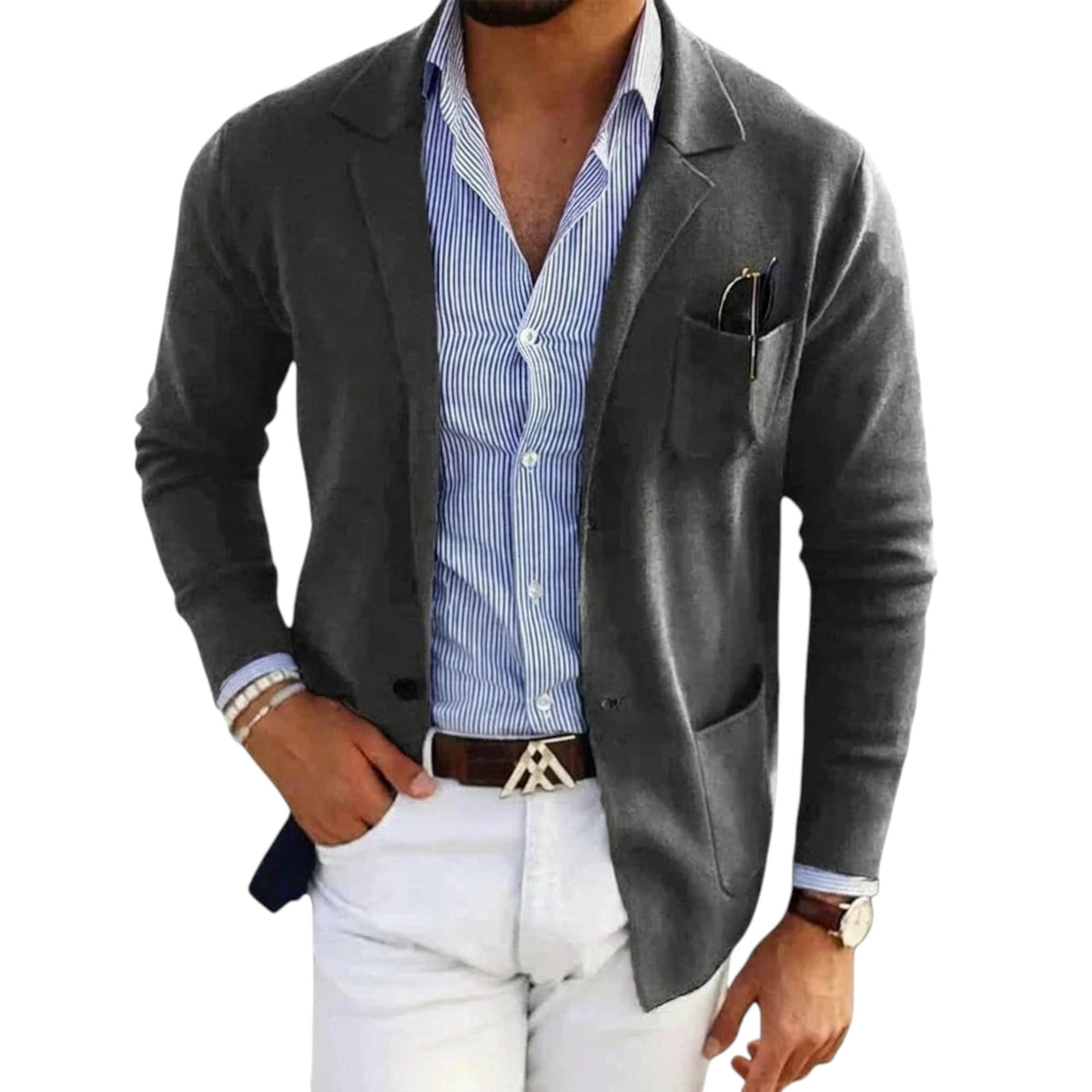 Klassieke herenblazer met kraag