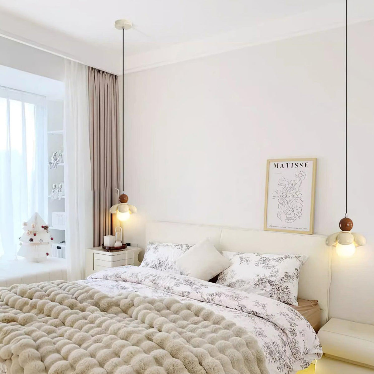 Kleurrijke Hanglamp in de Vorm van een Bloem – Stijlvolle Verlichting van Hars voor Woon- en Slaapkamer – Verkrijgbaar in Diverse Kleuren