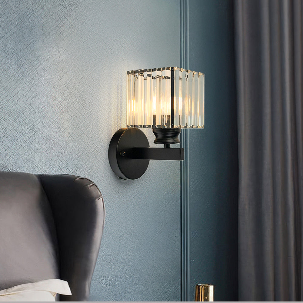 Kristallen wandlamp | Moderne wandlamp van glas en ijzer