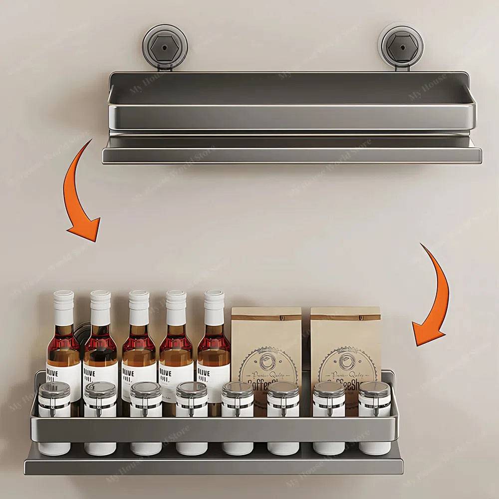 Kruidenrek met zuignap voor aan de muur - voor in de keuken