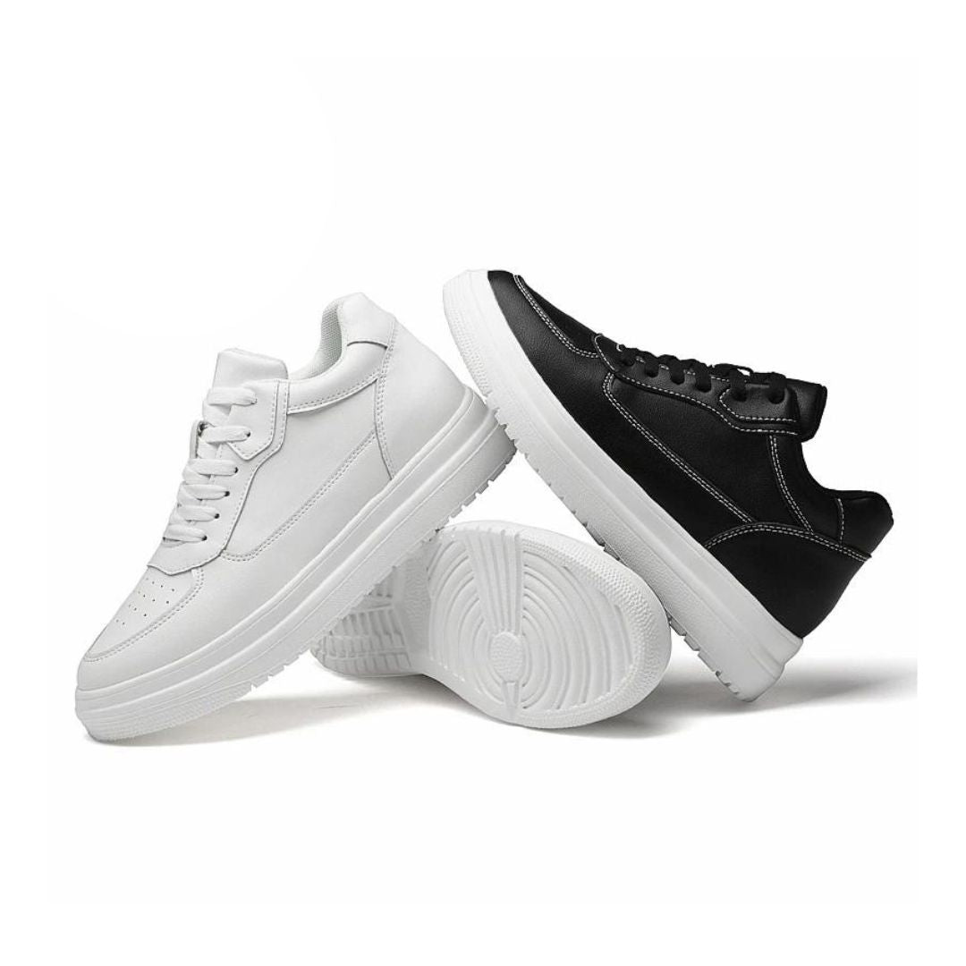 Lage herensneakers met verhogende zool – Discrete lengte, comfort en stijl