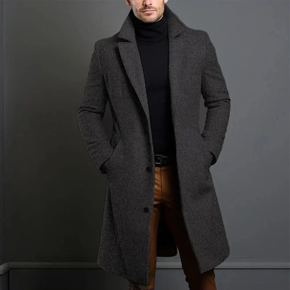 Lange slim-fit mantel voor heren